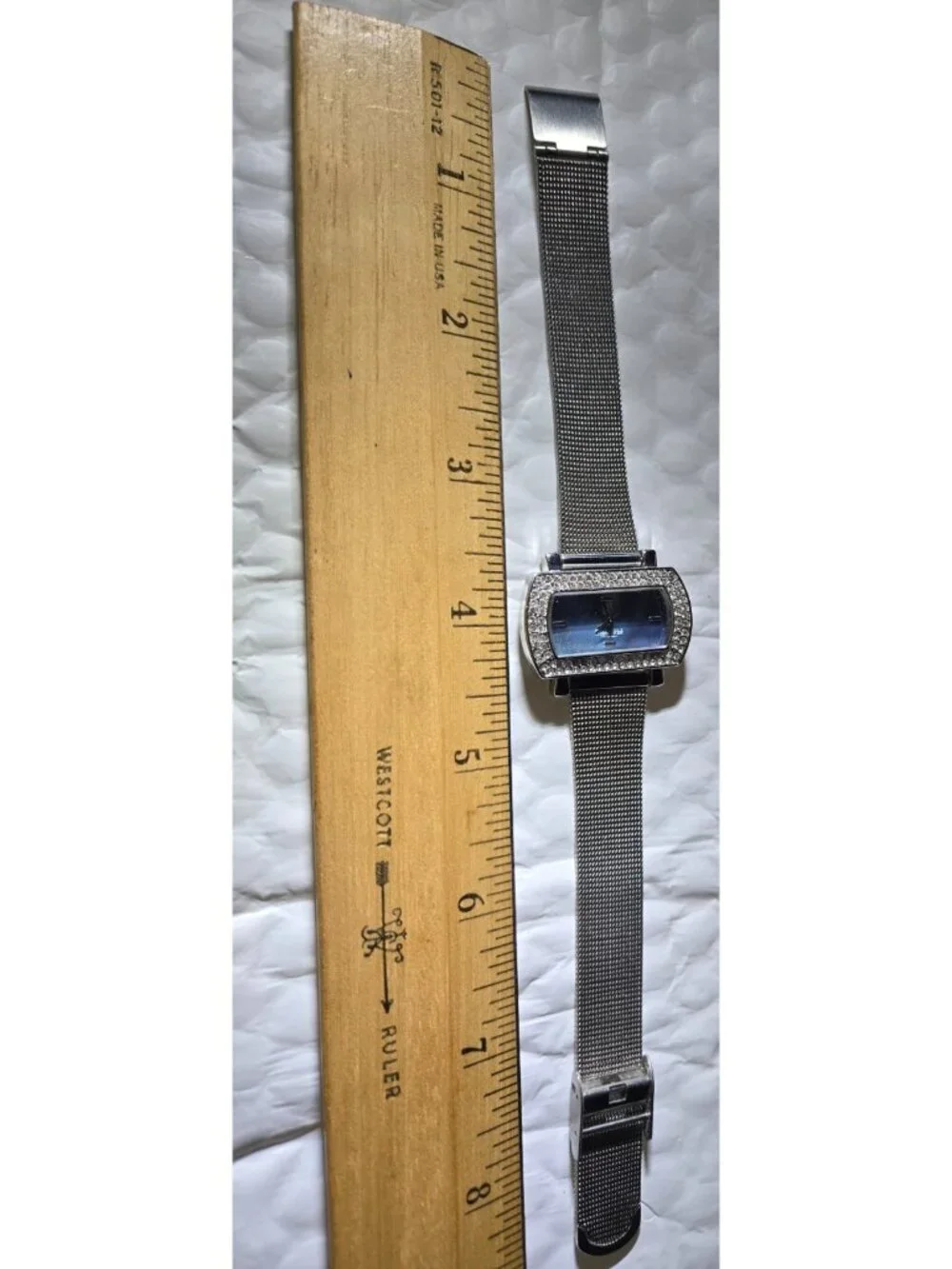 Victoria Wieck B1896 Blue MOP Dial Crystal Bezel Women's Watch 33 x 20mm
